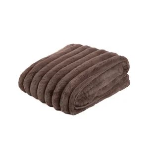 HOMLA MAFA Koc z imitacji króliczego futra czekoladowy 150x200 cm - Koce - miniaturka - grafika 1