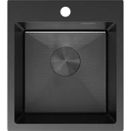 Zlewozmywaki - Mexen Solix zlewozmywak stalowy 1-komorowy 400 x 450 mm, czarny HC - 6401401000-70HC - miniaturka - grafika 1