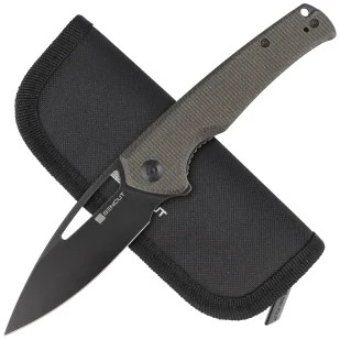 Nóż składany Sencut Mims Dark Green Canvas Micarta, Black Stonewashed 9Cr18MoV (S21013-3) - Noże - miniaturka - grafika 4