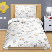 Pościel dla dzieci - Bellatex Dziecięca pościel bawełniana Junior Zwierzątka na chmurce, 140 x 200 cm, 70 x 90 cm - miniaturka - grafika 1