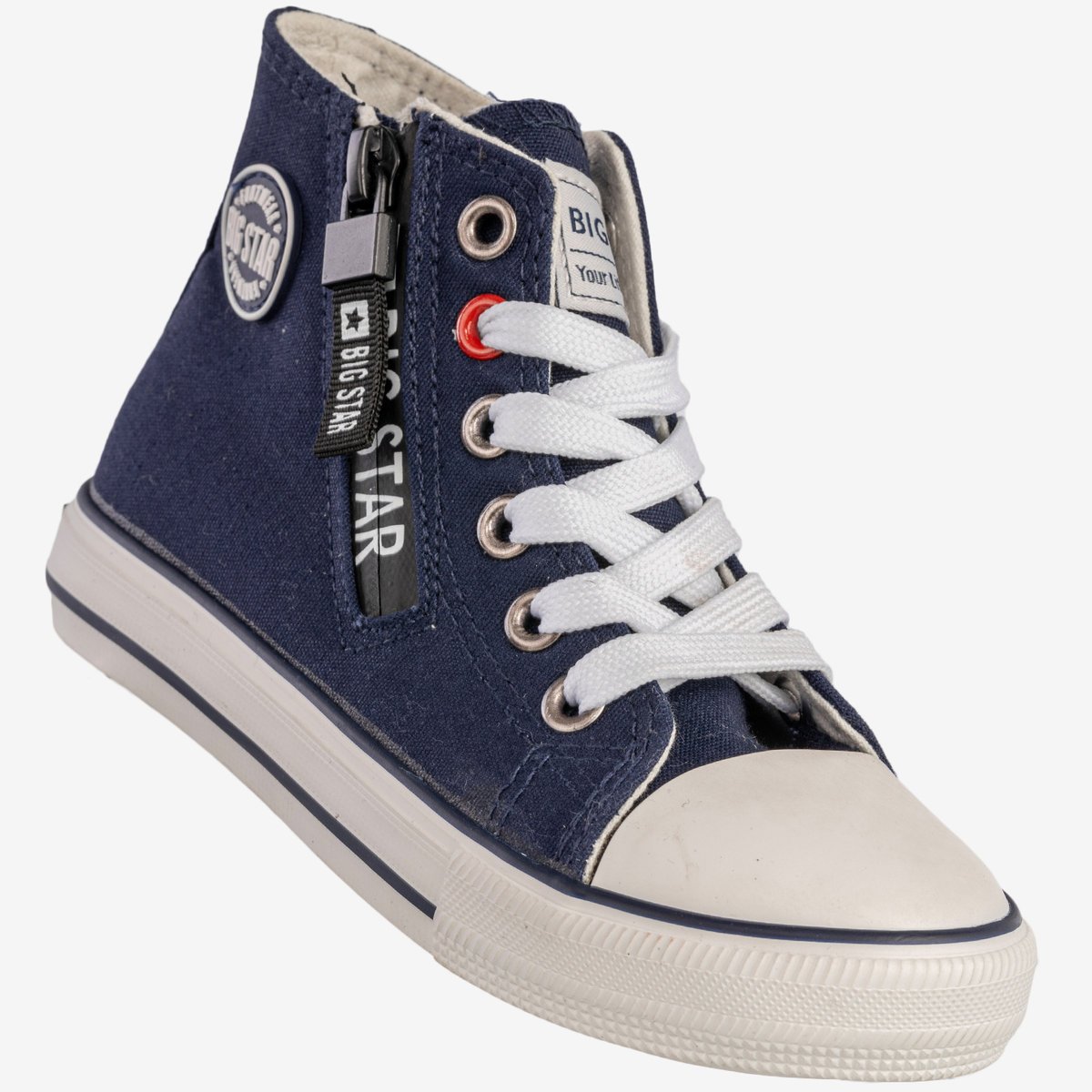 Trampki Dziecięce BIG STAR Buty Na Zamek Wysokie Granatowe AA374077 30 Granatowy