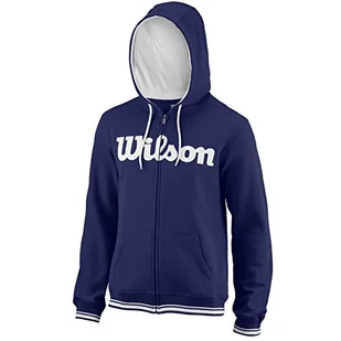 Wilson męska bluza z kapturem, M TEAM SCRIPT FZ HOODY, bawełna/poliester Blue (Blue Depths)/White XXL WRA765903XX - Bluzy męskie - miniaturka - grafika 1