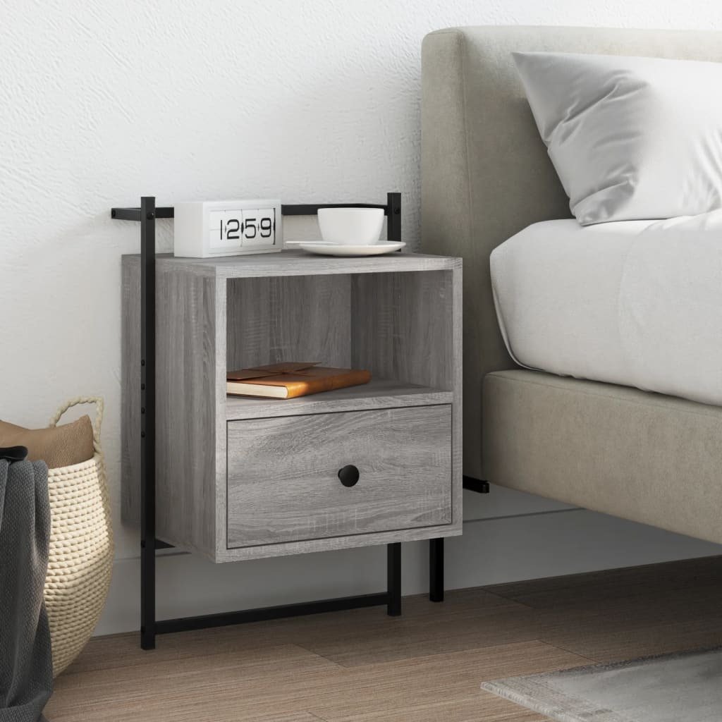 Szafka nocna wisząca Grey Sonoma 40x30x61 cm Materiał drewnopochodny