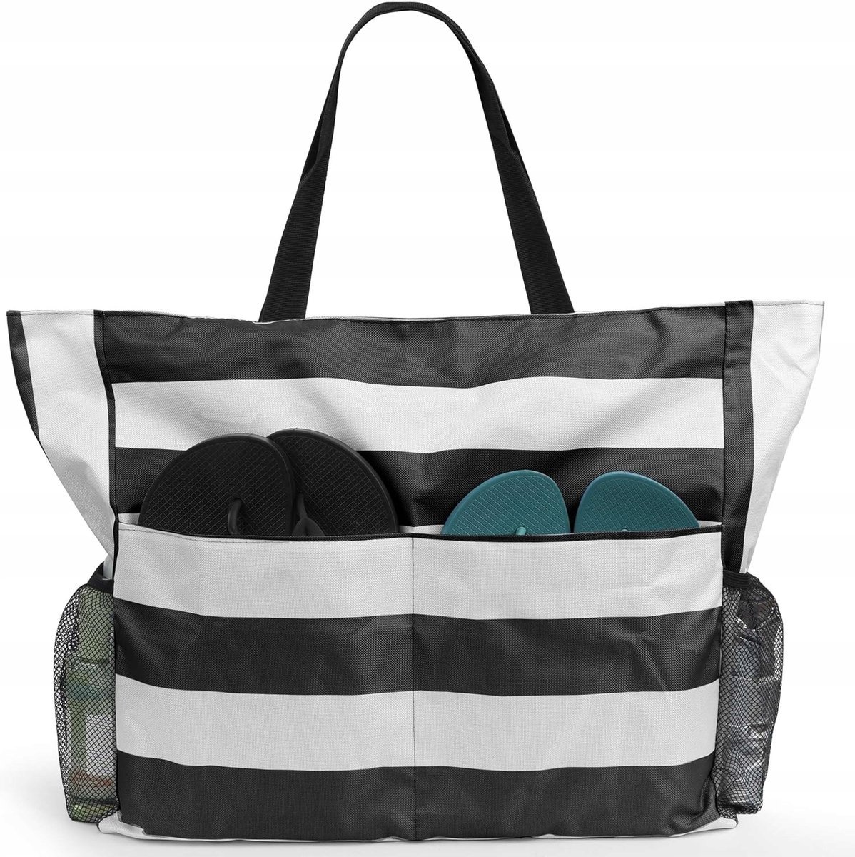 TORBA PLAŻOWA RODZINNA SIATKOWA POJEMNA DUŻA 42 x 37 x 15 cm 7 PRZEGRÓDEK
