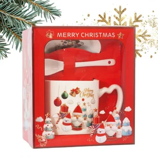 KUBEK ŚWIĄTECZNY - zestaw w pudełku ze spodkiem i łyżeczką 400 ml KB20WZ1 - Zabawki kreatywne - miniaturka - grafika 1