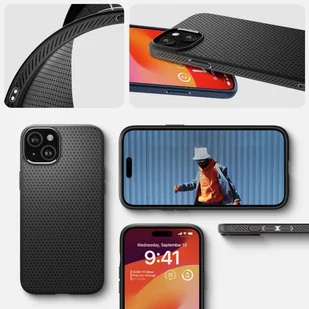 Etui do iPhone 15 Plus Spigen Liquid Air Case obudowa plecki ochronne Matte Black - Etui i futerały do telefonów Etui do iPhone 15 Plus Spigen Liquid Air Case obudowa plecki ochronne Matte Black - Etui i futerały do telefonów - miniaturka - grafika 6