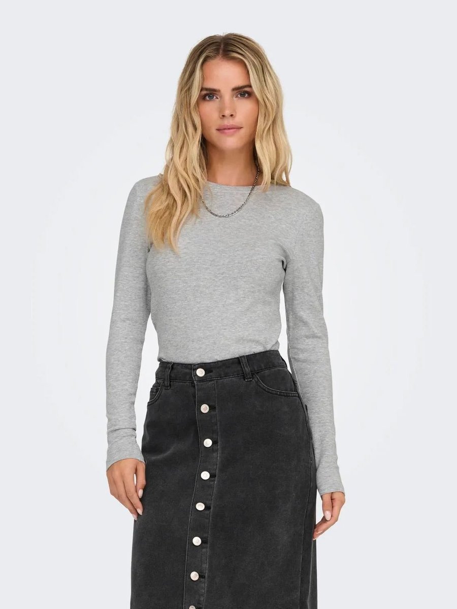 maglie donna only 15323159 riley light grey melange