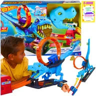 Zabawki konstrukcyjne - HOT WHEELS - PĘTLA T-REXA ZESTAW Z PĘTLĄ I STARCIEM Z DUŻYM DINOZAUREM HKX42 PREZENT + EBOOK - miniaturka - grafika 1