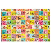 Maty piankowe - Humbi Gruba Mata Edukacyjna 2W1 z pianki XPE 120x180x1 polski alfabet kontrastowe obrazki - miniaturka - grafika 1