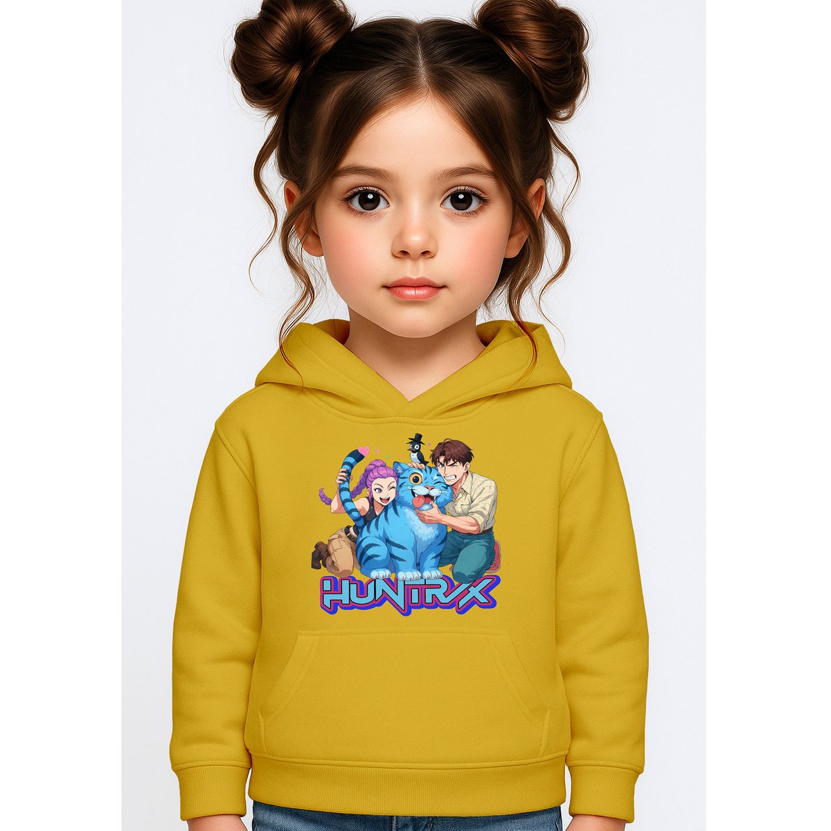 BLUZA DZIECIĘCA KPOP DEMON HUNTERS HUNTRIX 122-128 Z KAPTUREM BAWEŁNIANA