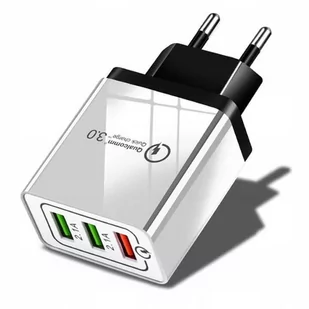 Ładowarka Sieciowa Qualcomm 3Xusb 4.8A Quick Charge 3.0 Biała - Ładowarki do telefonów - miniaturka - grafika 1