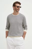 Swetry męskie - Pepe Jeans sweter lniany MYSTIC kolor beżowy lekki z półgolfem PM702423 - miniaturka - grafika 1