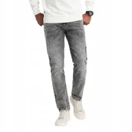 Spodnie męskie - Spodnie męskie jeansowe STRAIGHT LEG szare V4 OM-PADP-0133 L - miniaturka - grafika 1