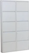 Szafki na buty - Pisa szafka na buty z 10 klapami/drzwiczkami w metalicznej bieli. Zmontowane. - miniaturka - grafika 1