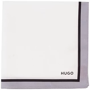 Krawaty i muchy męskie - HUGO Pocketsquare męska poszetka 33 x 33 cm z bawełny twill z nadrukiem cyfrowym, Dark Grey22., Rozmiar Uniwersalny - grafika 1