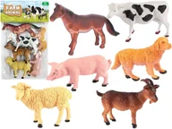Figurki dla dzieci - ZWIERZĘTA DOMOWE DUŻY ZESTAW FIGURKI FARMA PIES KROWA KOŃ KOZA ŚWINKA 6 szt - miniaturka - grafika 1