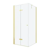 Kabiny prysznicowe - Mexen Lima kabina prysznicowa składana 80x90 cm, transparent, złoty - 856-080-090-50-00 - miniaturka - grafika 1