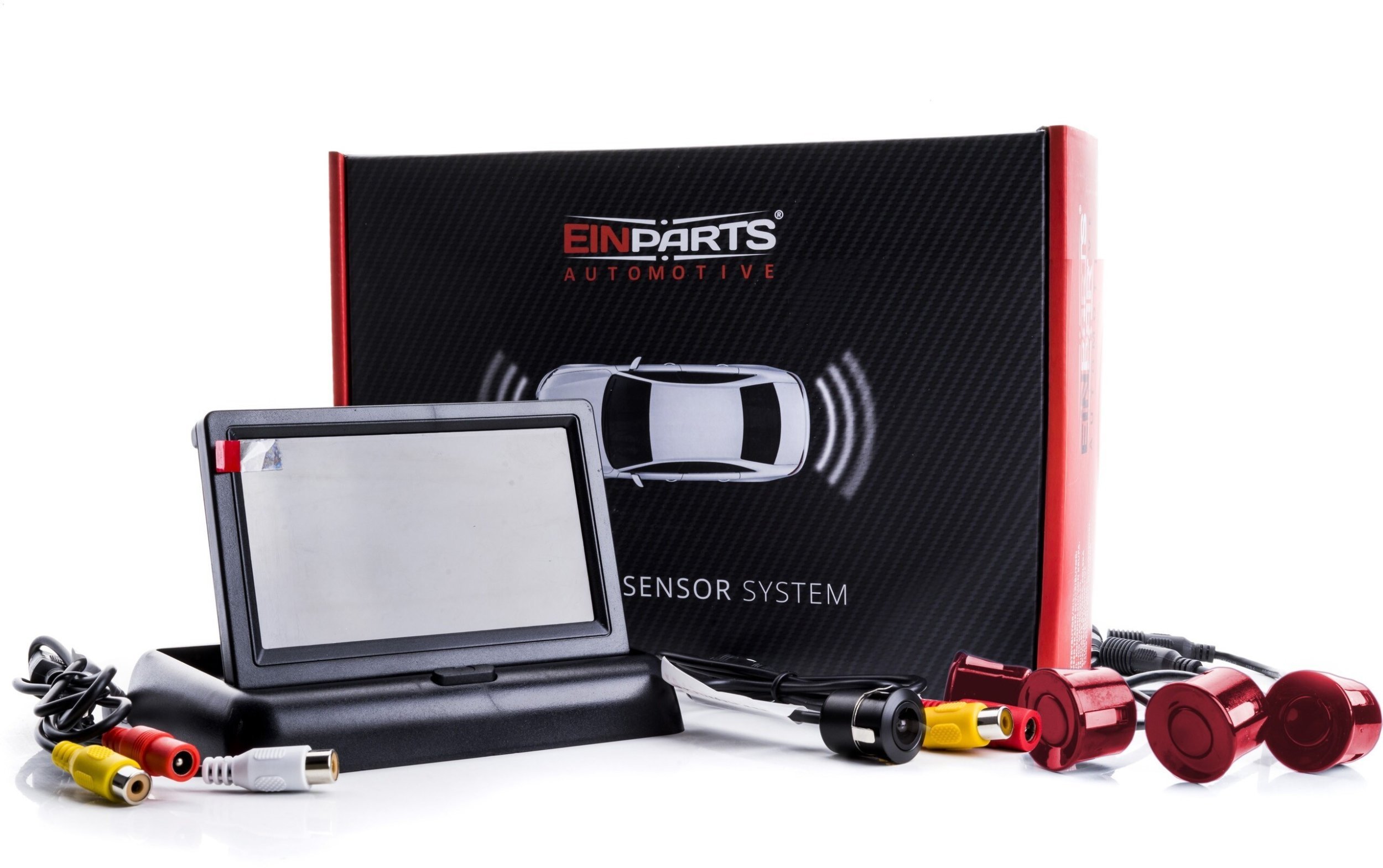 Einparts Automotive EINPARTS CZUJNIKI PARKOWANIA UNIWERSALNE Z HOMOLOGACJĄ E8 I SYSTEMEM KAMERY