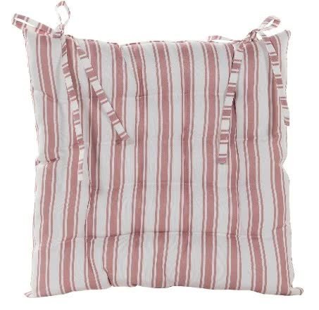 Wiązana poduszka na krzesło różowa