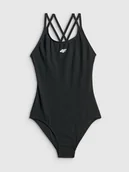 Stroje kąpielowe dla dziewczynek - 4F Kostium kąpielowy jednoczęściowy dziewczęcy - czarny 158/164 (12-14 lat) - miniaturka - grafika 1