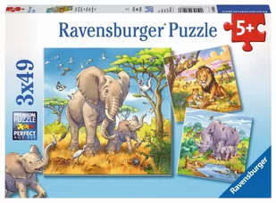 Ravensburger Puzzle 3 x 49 - Dzikie zwierzęta 08003 - Puzzle - miniaturka - grafika 1