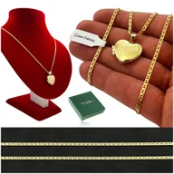 Biżuteria dla dzieci - SREBRNY NASZYJNIK SERCE 925/585 ŁAŃCUSZEK ZAWIESZKA DLA DZIEWCZYNKI+Y - miniaturka - grafika 1