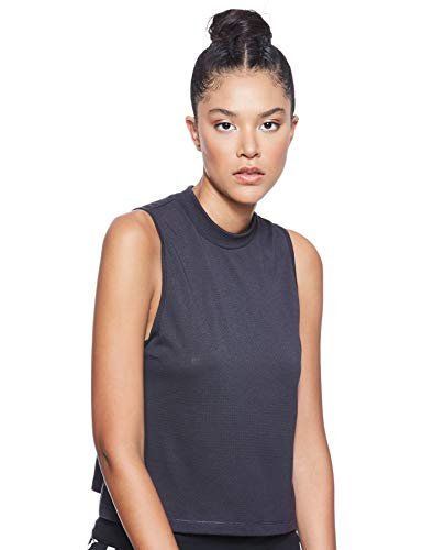 Nike Damski T-shirt W Nk Dry Top Ss Crop Burnout Oil Grey/Black M