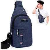 Nerki - Plecak Torba na Jedno Ramię Saszetka Niebieski - miniaturka - grafika 1