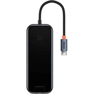 Huby USB - Hub 5w1 Baseus AcmeJoy series USB-C do 2xUSB 3.0 + USB 2.0 + USB-C PD + RJ45 (szary) - miniaturka - grafika 1