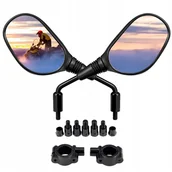 Części motocyklowe - LUSTERKA DO SKUTERA MOTOCYKLA QUADA ATV UNIWERSALNE M8 M10 OBEJMY REDUKCJE - miniaturka - grafika 1