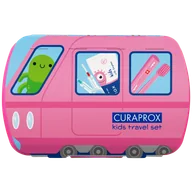 Szczoteczki do zębów dla dzieci - Curaprox Kids, zestaw podróżny, różowy - miniaturka - grafika 1