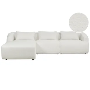 BELIANI Narożnik prawostronny 3-osobowy biały boucle tapicerowany sofa narożna dodatkowe poduszki minimalistyczny styl - Narożniki BELIANI Narożnik prawostronny 3-osobowy biały boucle tapicerowany sofa narożna dodatkowe poduszki minimalistyczny styl - Narożniki - miniaturka - grafika 1