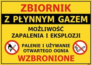 Naklejka ZBIORNIK Z PŁYNNYM GAZEM 30x42 CM - Akcesoria BHP - miniaturka - grafika 1