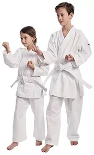 IPPONGEAR Club 2 Zestaw Karate Gi dla początkujących Karate Suit Kids Suit włącznie z białym pasem [Rozmiar 140 I ściągacz w pasie I gęstość materiału 220gr/m² (8 oz)] biały - Kimona, stroje i obuwie - miniaturka - grafika 1