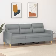 Sofy i kanapy - Sofa 3-osobowa, jasnoszara, 180 cm, tapicerowana tkaniną - miniaturka - grafika 1