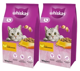 WHISKAS Adult 2x14 kg - sucha karma dla dorosłego kota, z pysznym kurczakiem - Sucha karma dla kotów - miniaturka - grafika 1
