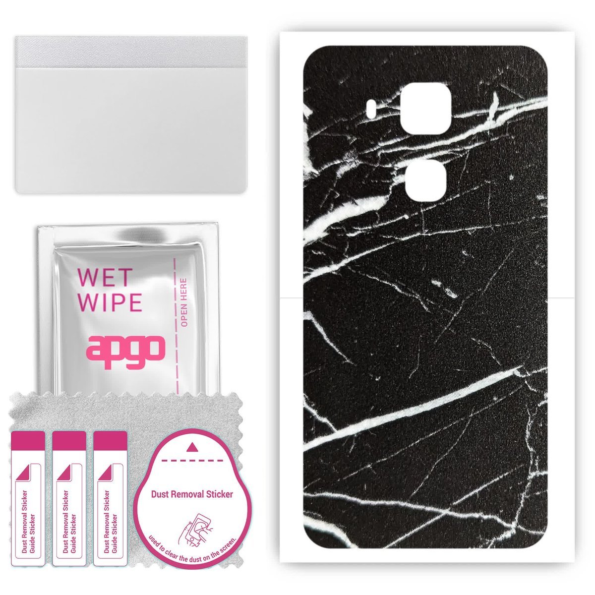 Folia naklejka skórka strukturalna na TYŁ do Huawei nova plus - Marmur Ciemny - apgo SKINS