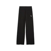 Spodnie rowerowe - ESS Podwyższona wysoka talia proste nogawki prążkowane spodnie PUMA czarne - miniaturka - grafika 1