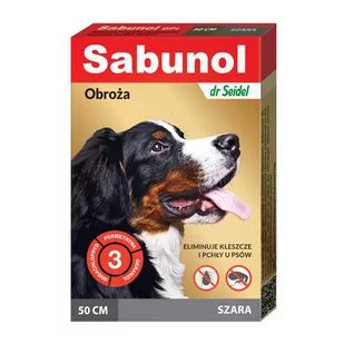 dr Seidla Sabunol Sabunol biobójcza p kleszczom i pchłom kolor szary rozm 50cm - Smycze dla psów - miniaturka - grafika 1