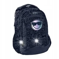 Plecaki szkolne i tornistry - PLECAK SZKOLNY TORNISTER MŁODZIEŻOWY GRANATOWY SMILEY SMILE EMOTIKON - miniaturka - grafika 1