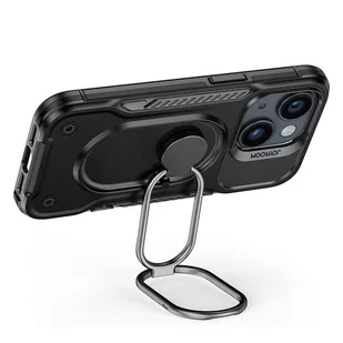 Joyroom Dual Hinge etui iPhone 14 pancerny pokrowiec z podstawką uchwytem ring holder czarne - Etui i futerały do telefonów - miniaturka - grafika 3