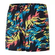 Spodenki damskie - Speedo Męski nadruk rekreacyjny 40 cm szorty wodne, czarny/syrena czerwony/empire Yellow/basen, XS - miniaturka - grafika 1