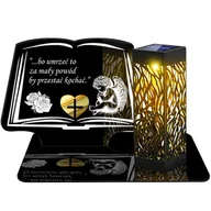 Lampiony i znicze - ZNICZ SOLARNY LED WIECZNY PODSTAWKA NA CMENTARZ GRÓB lampka Księga 3D - miniaturka - grafika 1