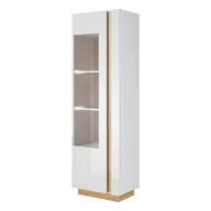 Witryny - ARCO (B) WITRYNA WYSOKA 60CM - BIAŁY POŁYSK / DĄB GRANDSON - miniaturka - grafika 1
