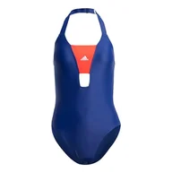 Stroje kąpielowe - adidas Damski strój kąpielowy z kolorowymi blokami, 96 cm, czarny, Czarny, 116 - miniaturka - grafika 1