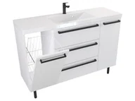 Szafki łazienkowe - Szafka Stojąca Z Umywalką ATH 120 cm KD - Biały Mat - Uchwyty Czarne Matowe - miniaturka - grafika 1
