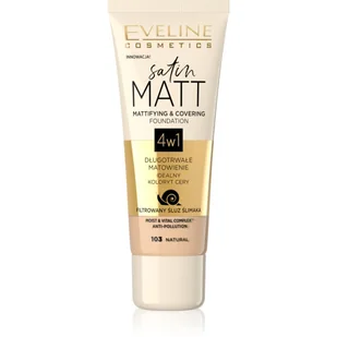 Eveline Satin Matt podkład 4w1104 103 Natural 30ml - Podkłady do twarzy - miniaturka - grafika 1
