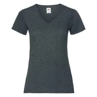 Koszulki i topy damskie - Koszulka damska V-Neck Fruit of the Loom - Dark Heather Grey L - miniaturka - grafika 1