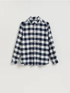 Koszule męskie - Reserved - Koszula regular fit w kratę - granatowy - miniaturka - grafika 1