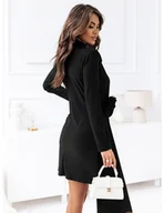 Sukienki - Sukienka z szarfą i różami MELANIE - czarna - miniaturka - grafika 1